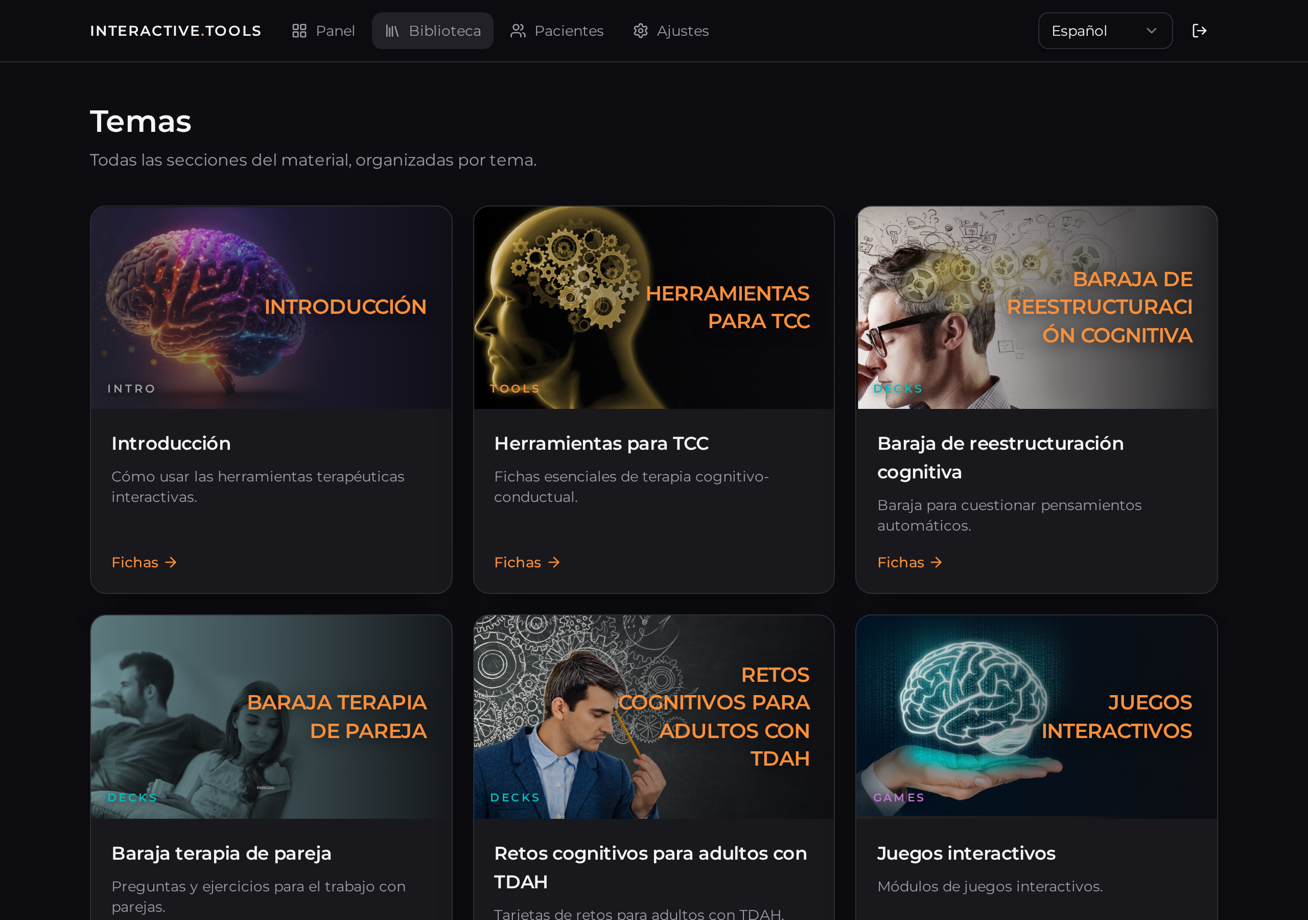Biblioteca digital de herramientas terapéuticas